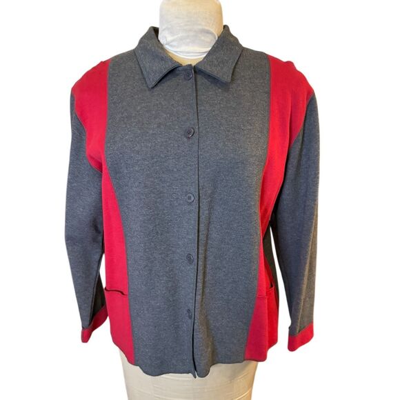 Bechamel Women’s Color block Button Front Jacket/Cardigan Sz. M Packable Travel - Picture 1 of 5